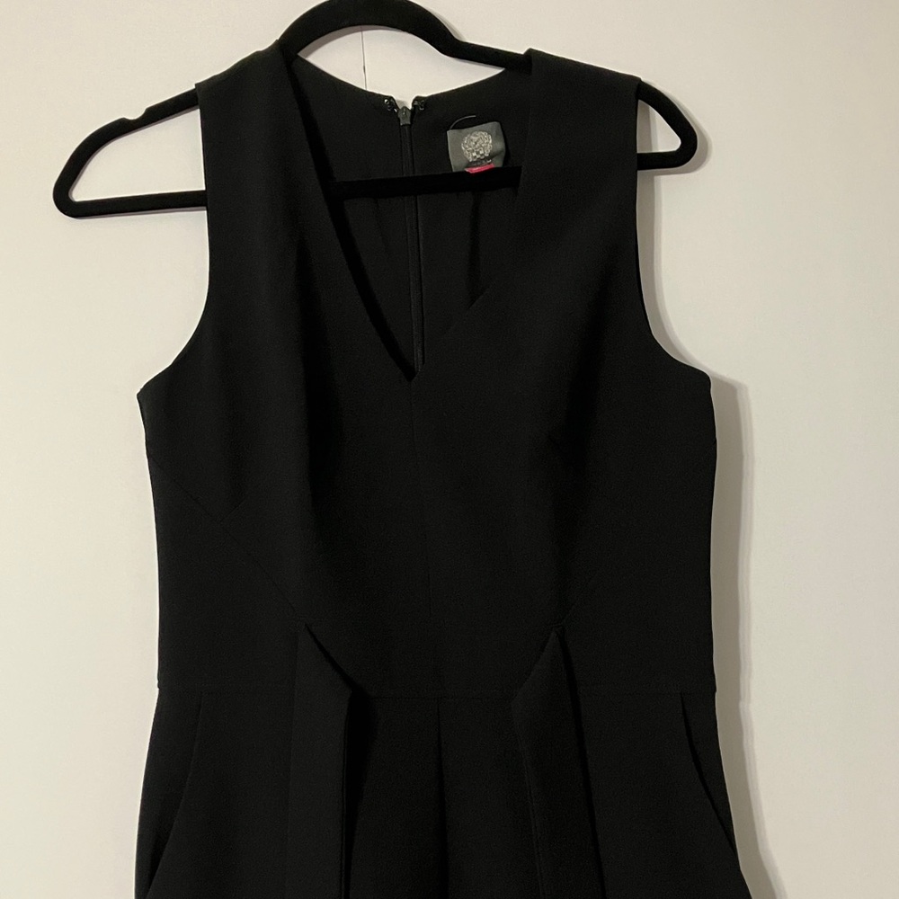 Vince Camuto Woman’s Black Body Suit Polyester Side Pockets Size 8